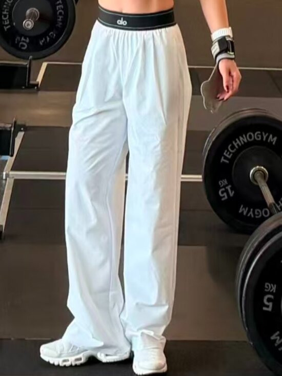 ALO Yoga Pants - 🤍ALO Yoga Suit Up Trouser Wide Leg Pants🍒Comfortable| White/Black|30” Inseam